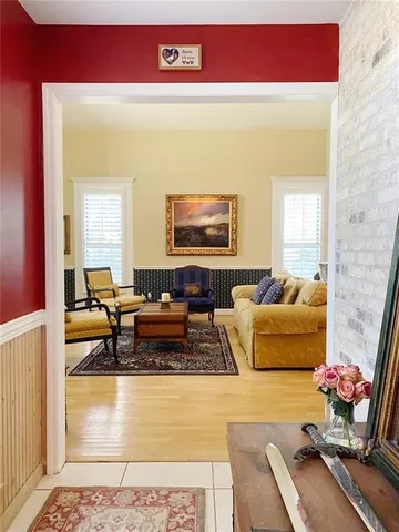 a living room with furniture and a couch