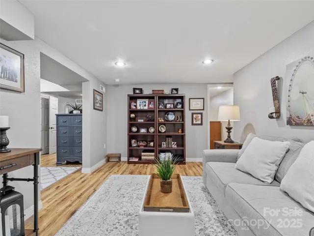 a living room with furniture and a couch