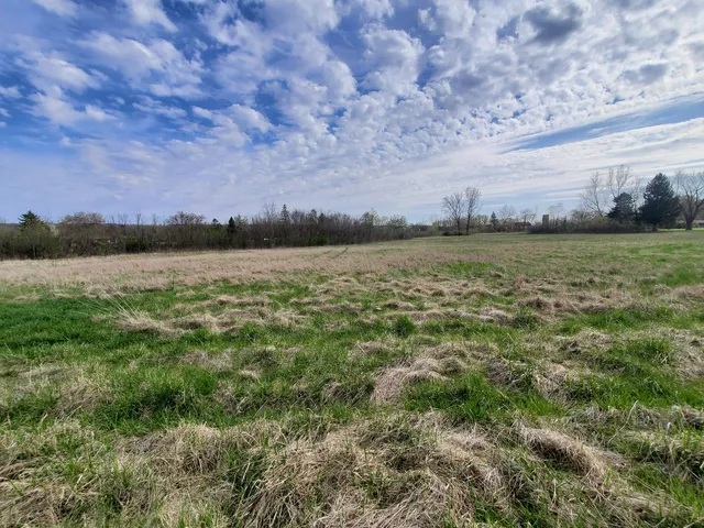 a view of a lake with houses in the back