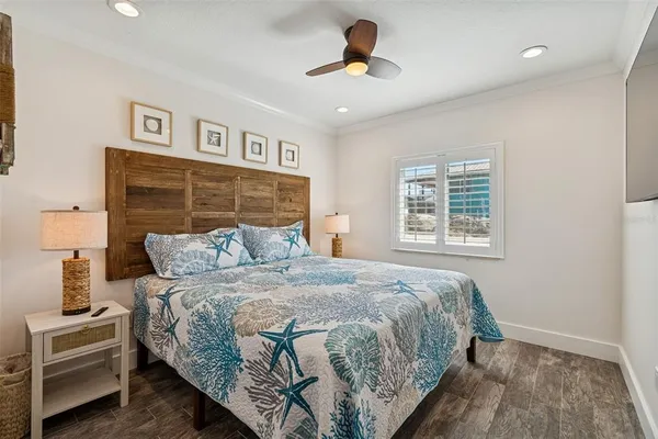 an aerial view of a house with a ocean view