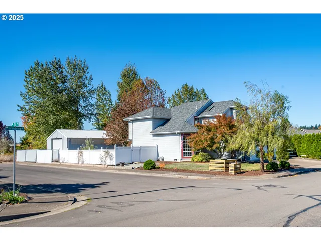 a view of street with houses
