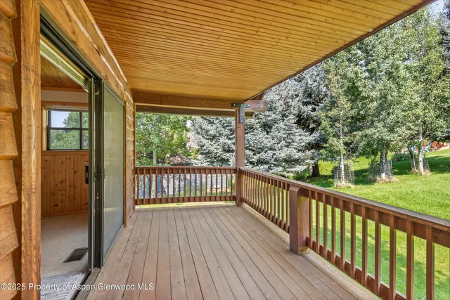 a view of a wooden deck