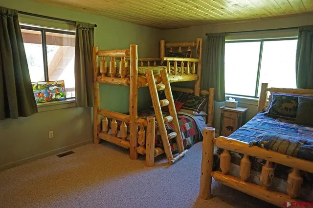 a bedroom with furniture and windows