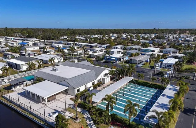 an aerial view of a city
