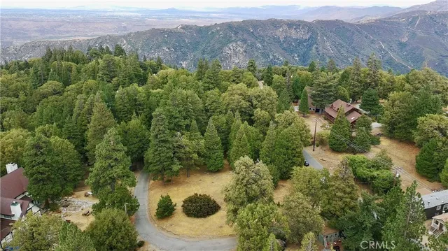 an aerial view of a residential houses covered in trees