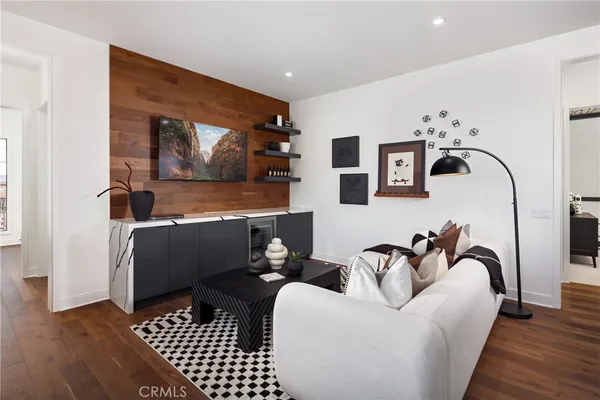 a living room with furniture