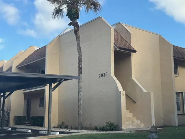 a view of a house with a staircase