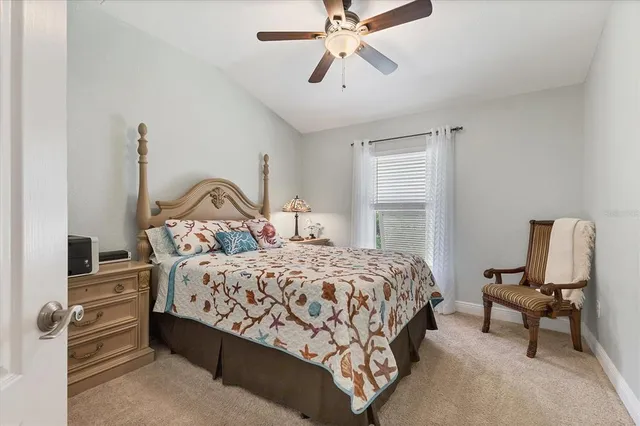 a bedroom with furniture