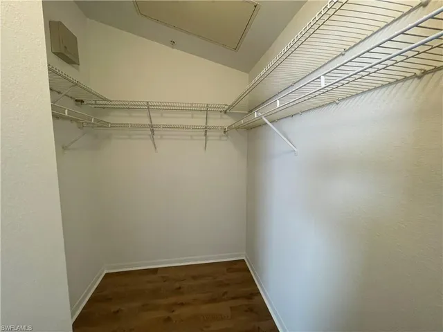 a view of a room with empty racks