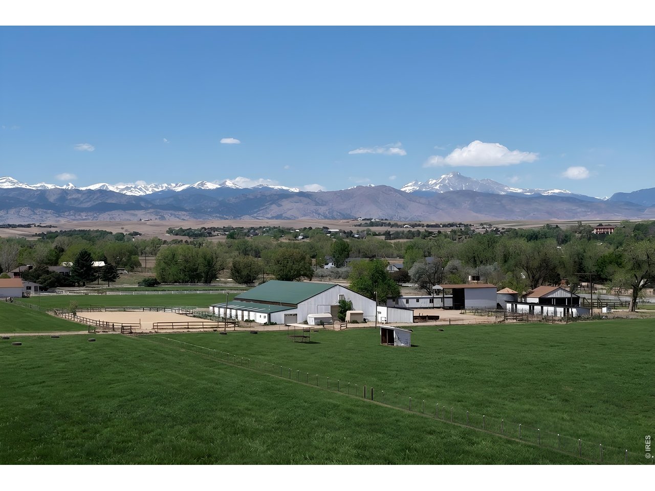 a view of a town with mountain view