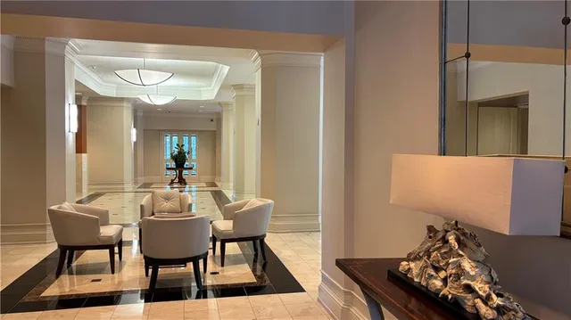 a view of a refrigerator and an outdoor space