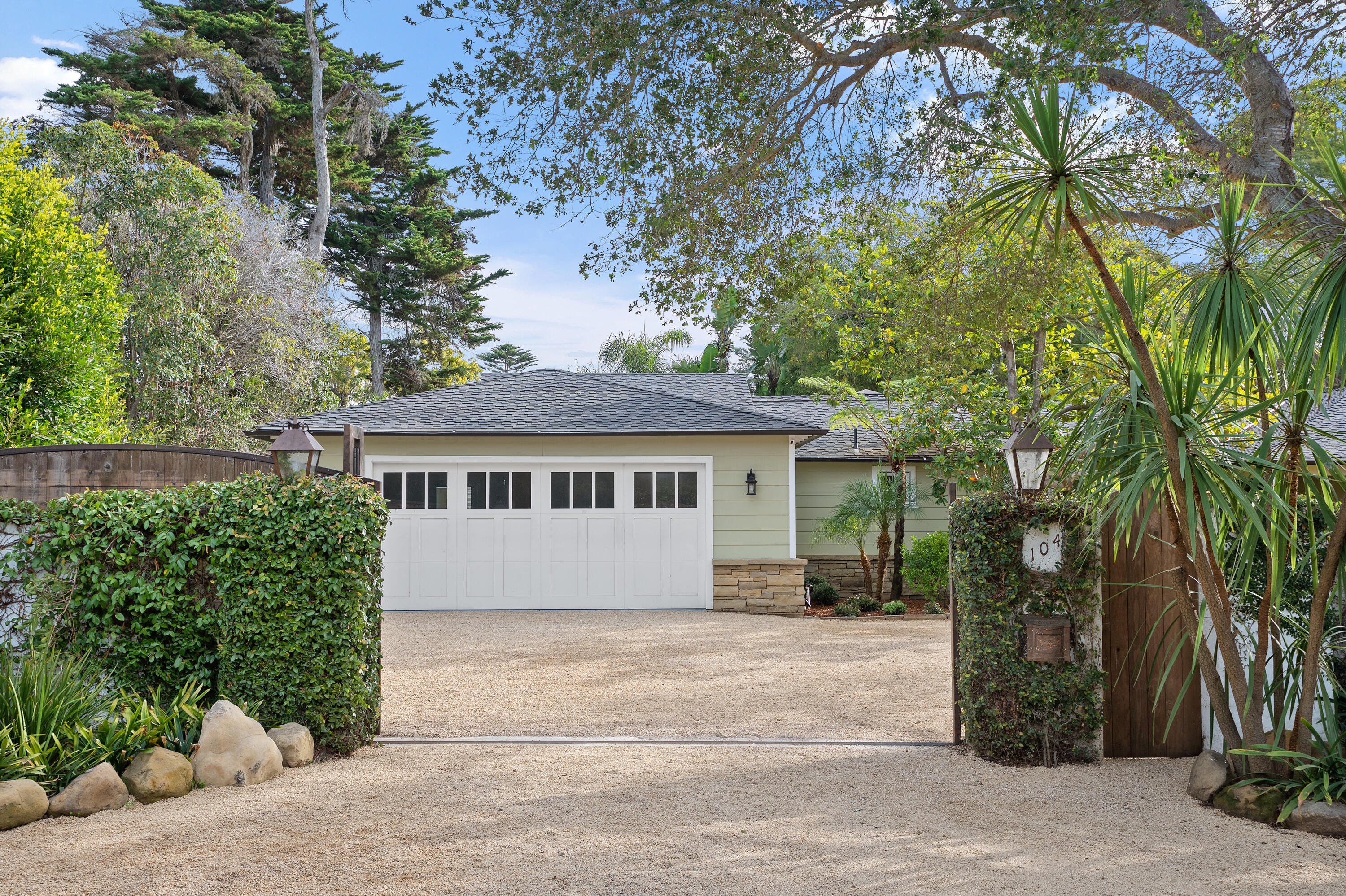 104 La Vereda Road Montecito, CA 93108 - Photo 15 of 15 front view of a house with a garden