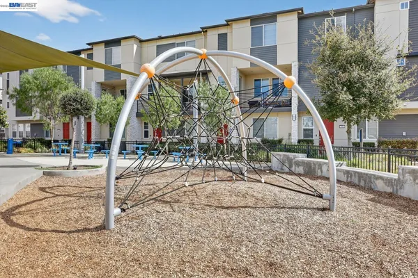 a view of a park with slide