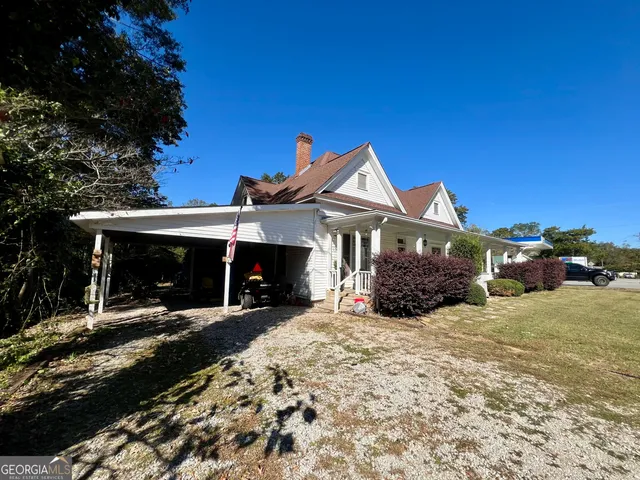 a view of a house with a patio