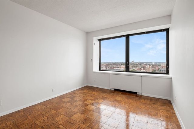 an empty room with a window