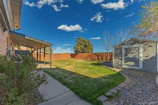 a view of a backyard