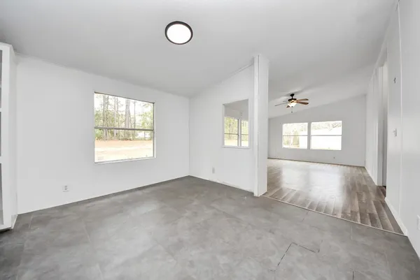 an empty room with a natural light