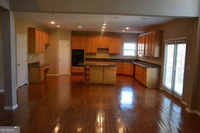 a view of a room that has a window in it