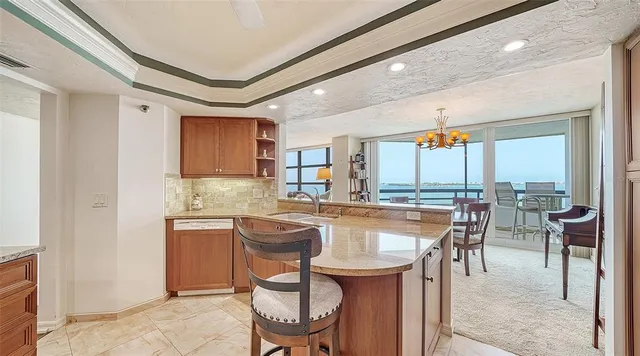 a view of a balcony with an ocean view