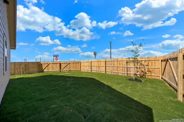 a view of a backyard