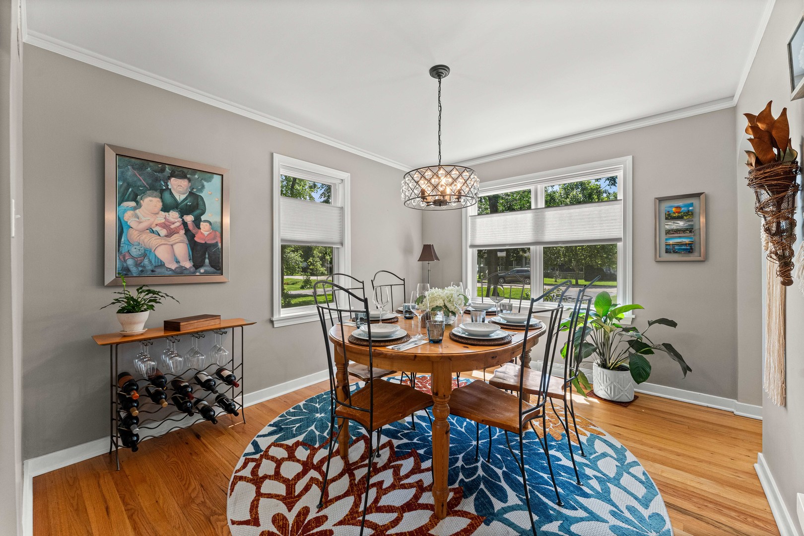 725 North County Line Road Hinsdale, IL 60521 - Photo 22 of 34 a view of a dining room with furniture window and wooden floor