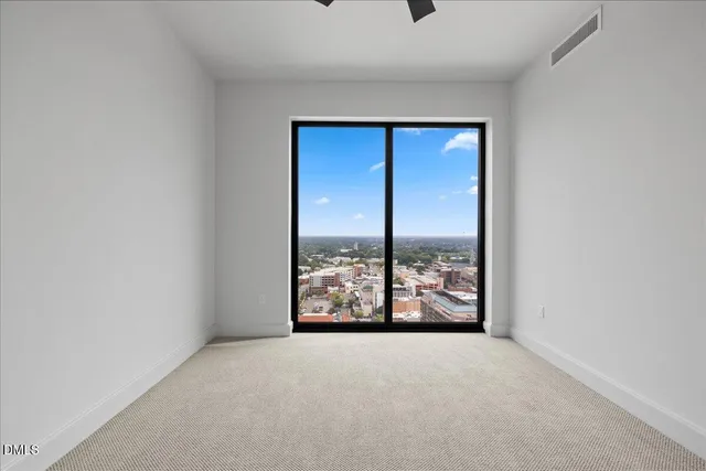 an empty room with window