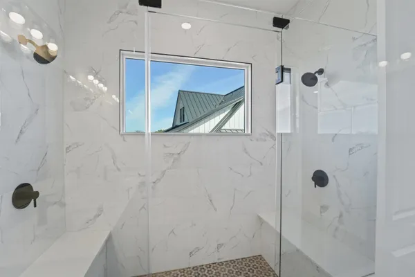 a bathroom with a shower