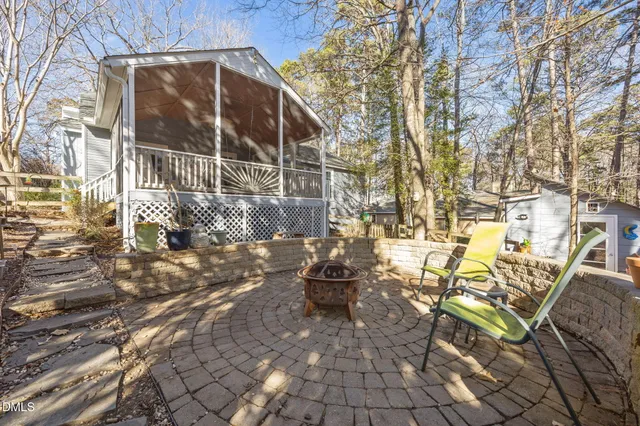 a view of outdoor space with seating area