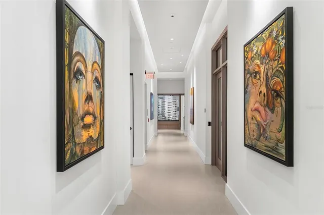 a city view with tall buildings