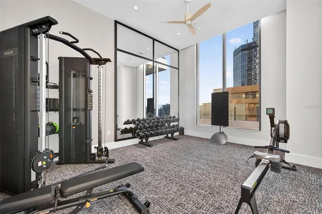 a view of a livingroom with a window