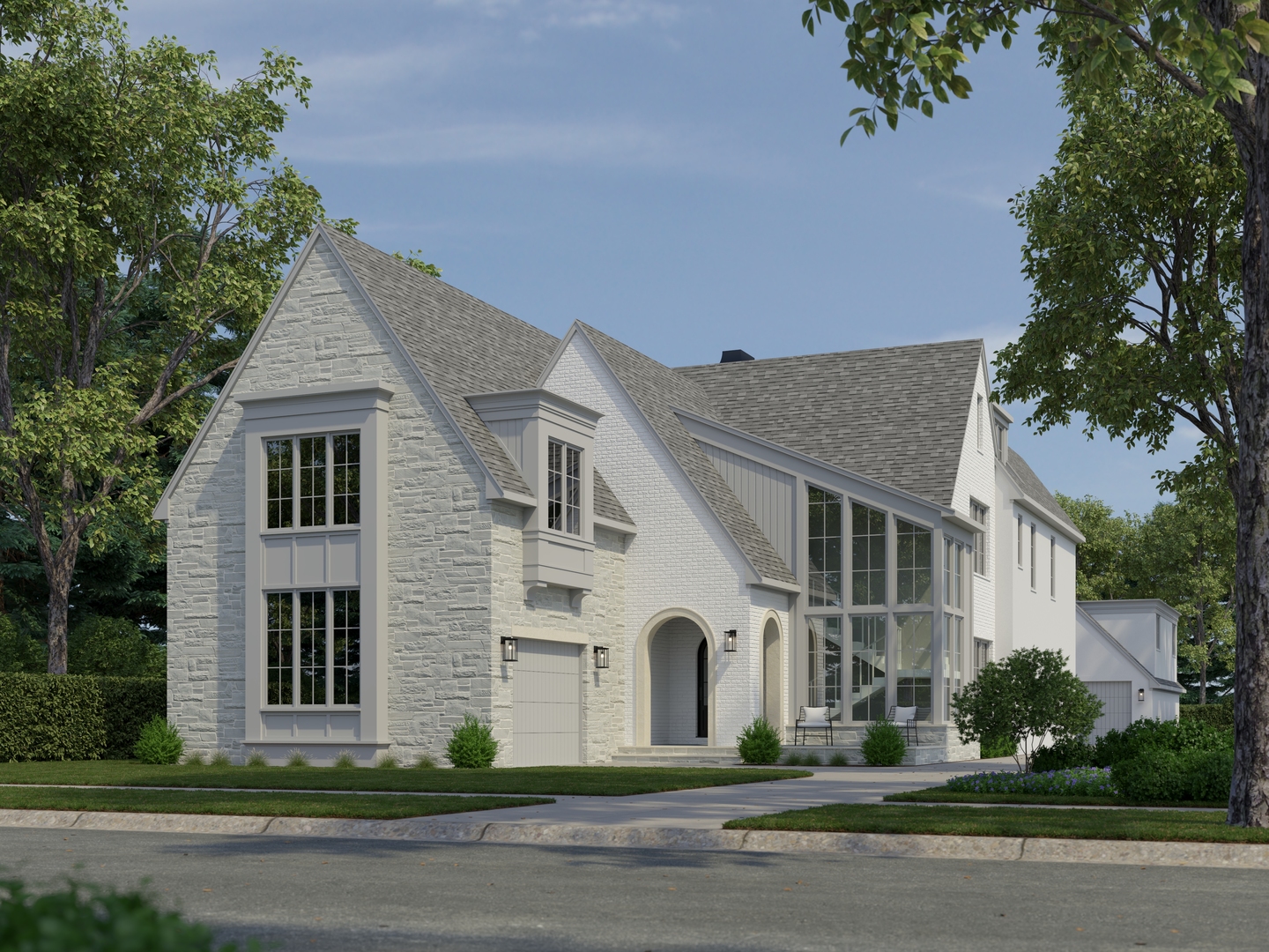 545 Walker Road Hinsdale, IL 60521 - Photo 1 of 6 a view of a white house with a clock tower in front of it
