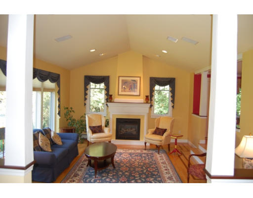 6 Brookwood Road Lexington, MA 02420 - Photo 4 of 27 a living room with furniture a fireplace and a flat screen tv