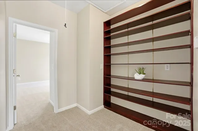 a view of a room with rack on the wall