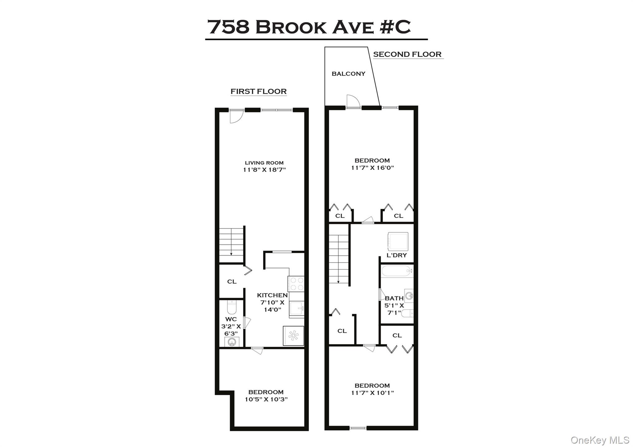 758 Brook Avenue, Unit 56C Bronx, NY 10455 - Photo 16 of 16 View of floor plan / room layout