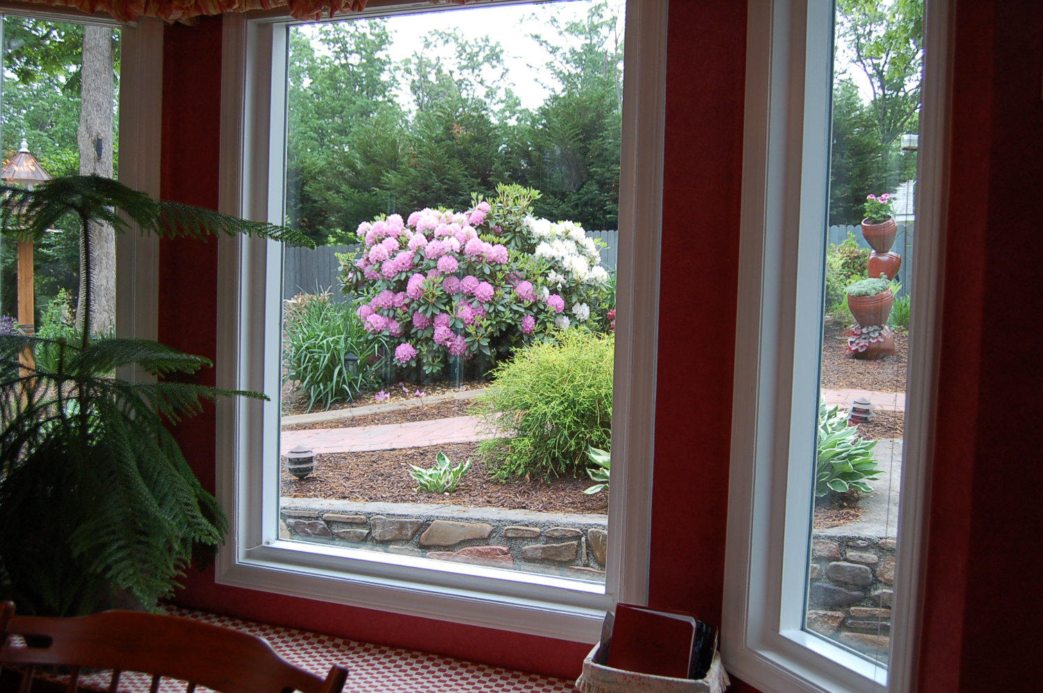 384 Pin Oak Drive Blue Ridge, VA 24064 - Photo 23 of 57 a view of a garden from a window
