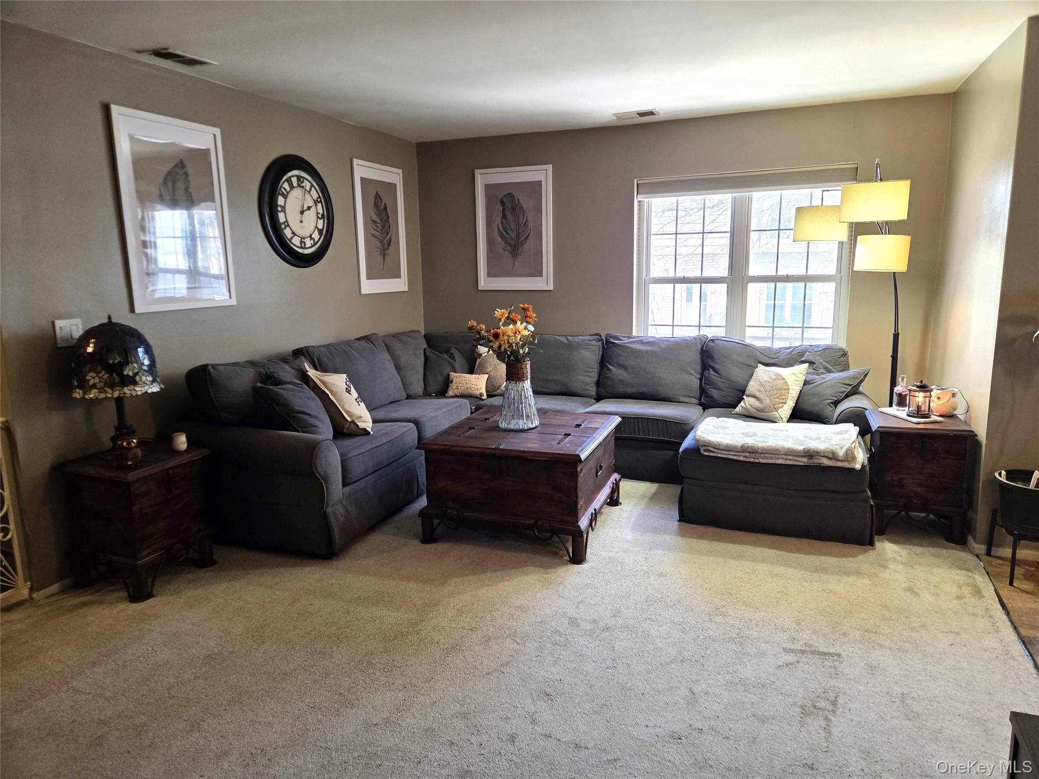 655 Middle Country Road, Unit 6A2 Coram, NY 11727 - Photo 7 of 19 Another View Of The Comfortable, Inviting Living Room Offering All Neutral Decor, A Large Double Window For Natural Light & Ample Room For A Large Living Room Set/Furniture.