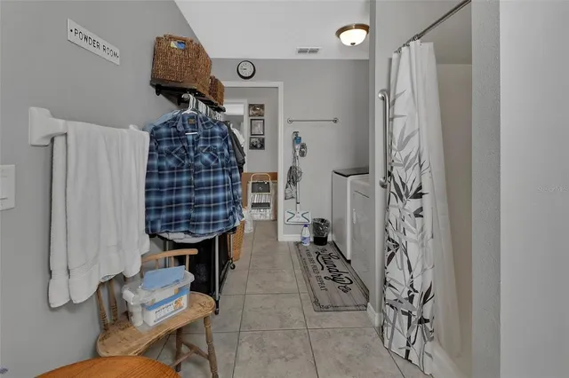 a view of entryway with livingroom and furniture