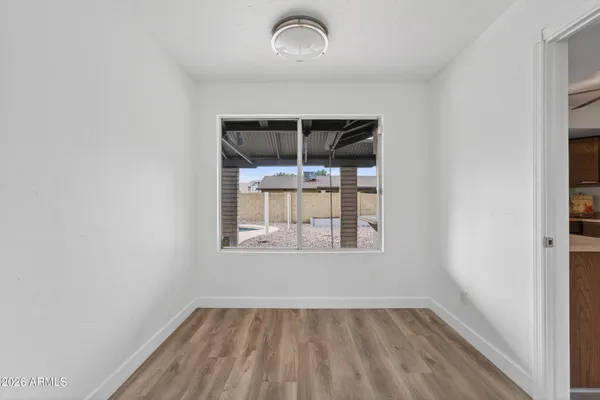 an empty room with a window
