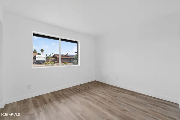 an empty room with a window