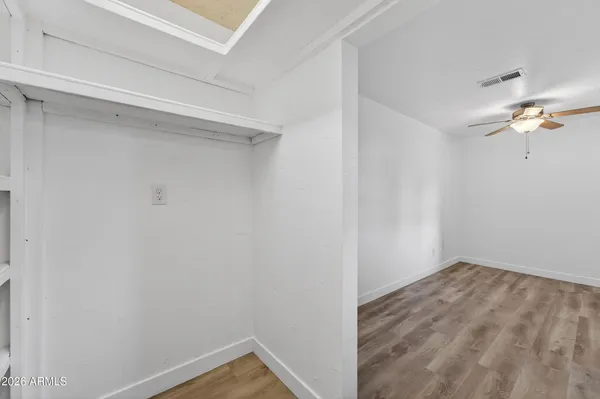 a view of a room with closet