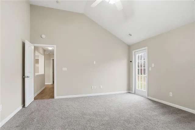 a view of a room with racks on the wall