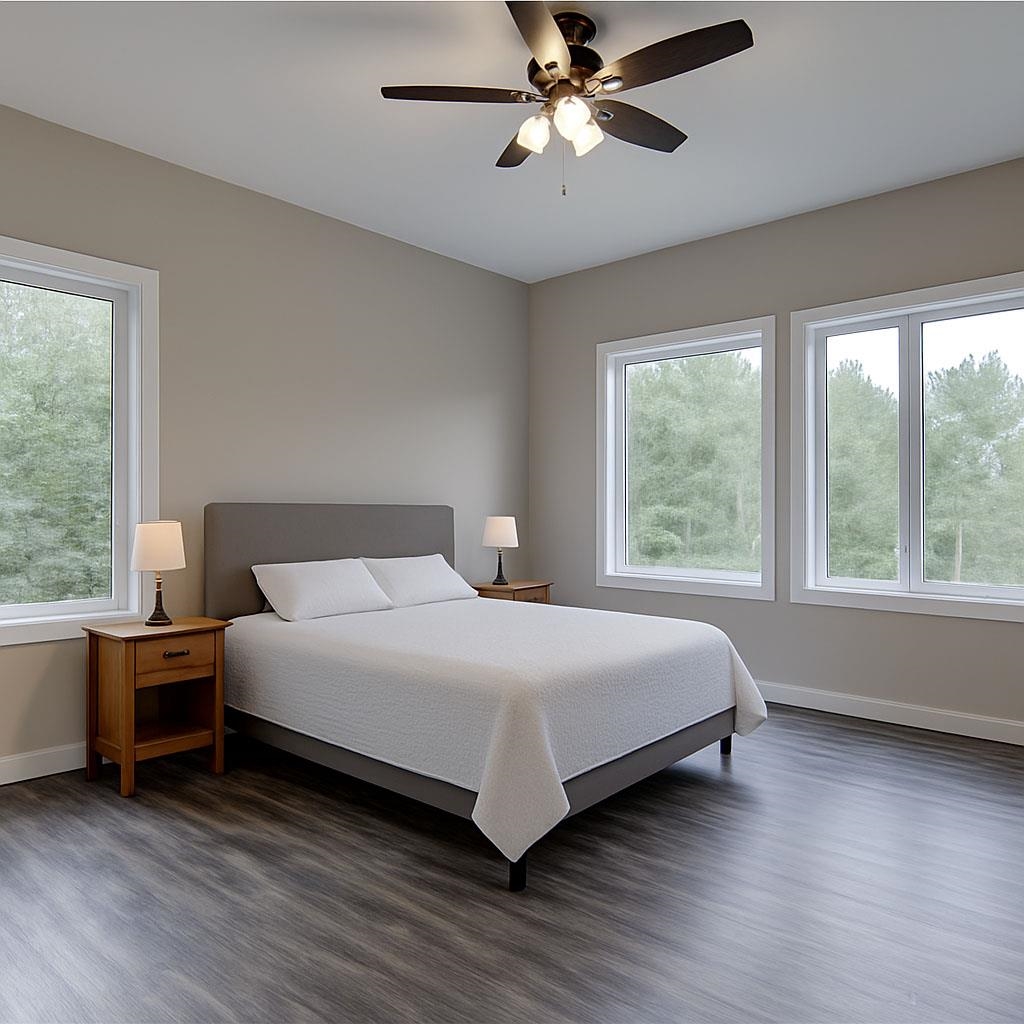 6030 Mitchell Road Iron River, WI 54847 - Photo 23 of 45 Bedroom featuring wood finished floors and ceiling fan