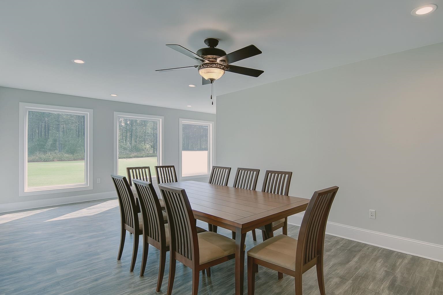 6030 Mitchell Road Iron River, WI 54847 - Photo 8 of 45 Dining room featuring recessed lighting, wood finished floors, and ceiling fan
