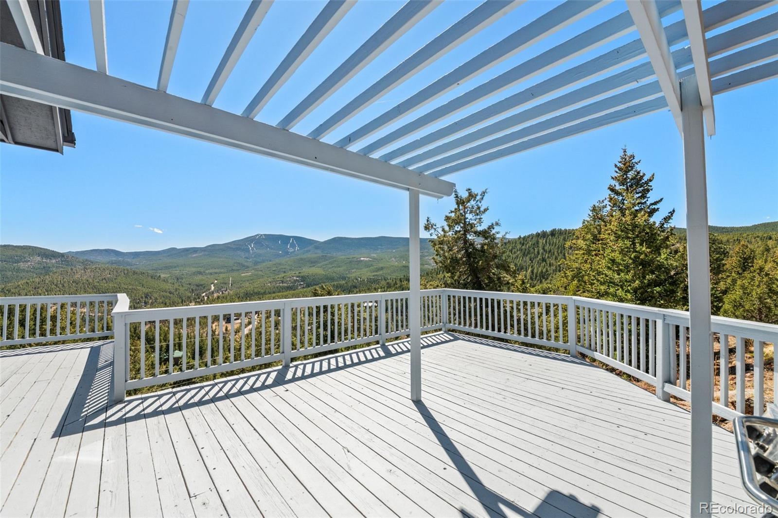 33633 Elk Run Evergreen, CO 80439 - Photo 16 of 39 a view of balcony with wooden floor and fence