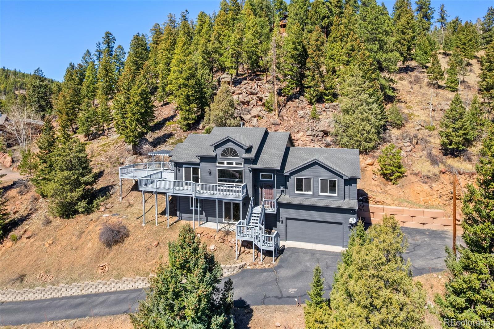33633 Elk Run Evergreen, CO 80439 - Photo 35 of 39 an aerial view of a house with a yard