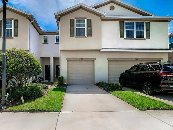 a house view with a garden space