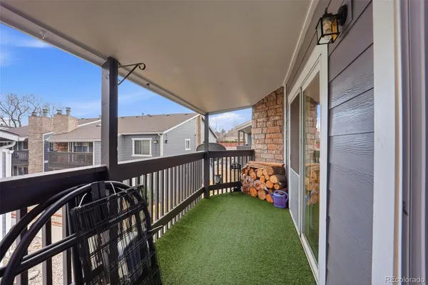 a view of a porch with a yard