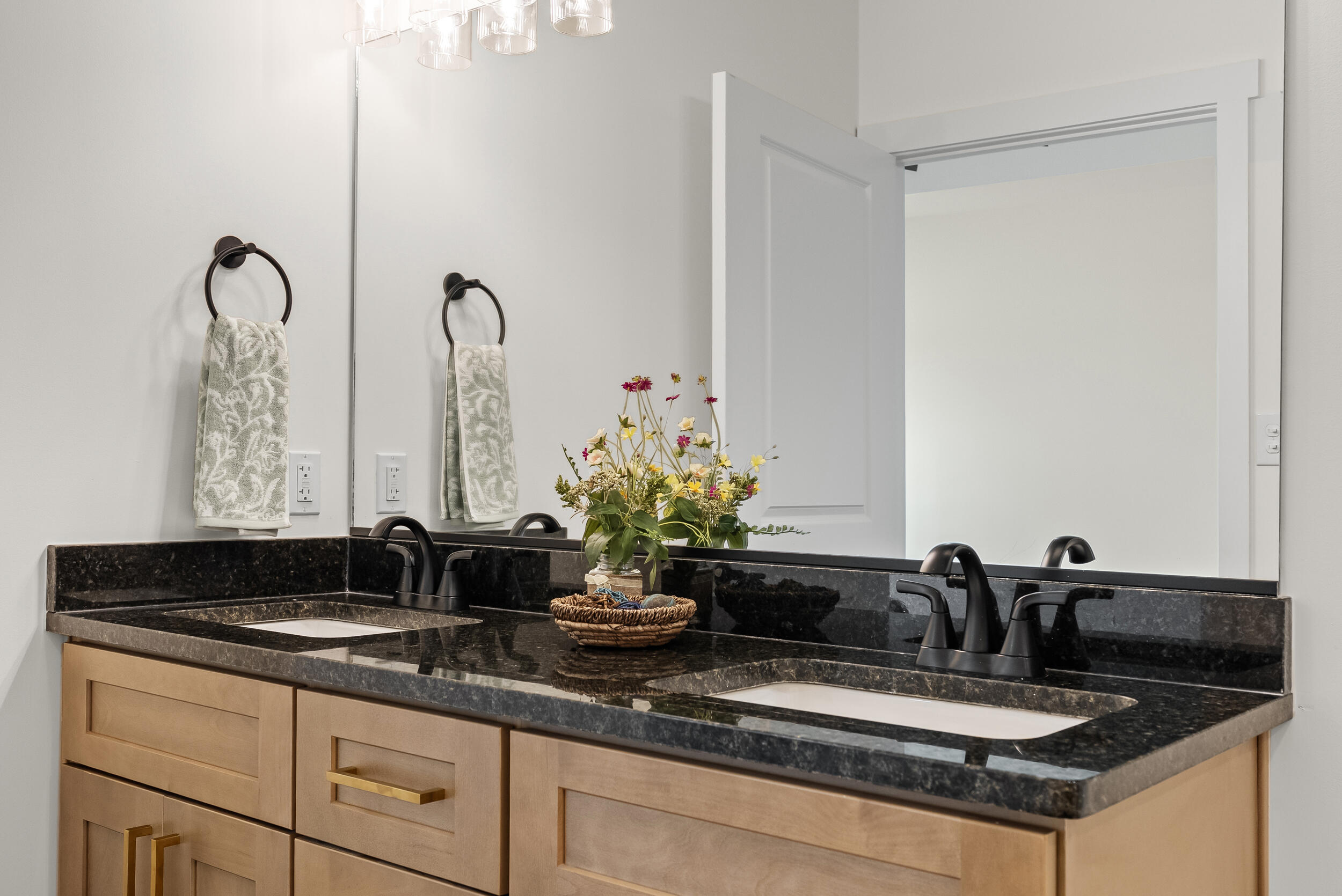 Lot 22 B Scruggs Road Moneta, VA 24121 - Photo 22 of 37 a bathroom with a double vanity sink and a mirror
