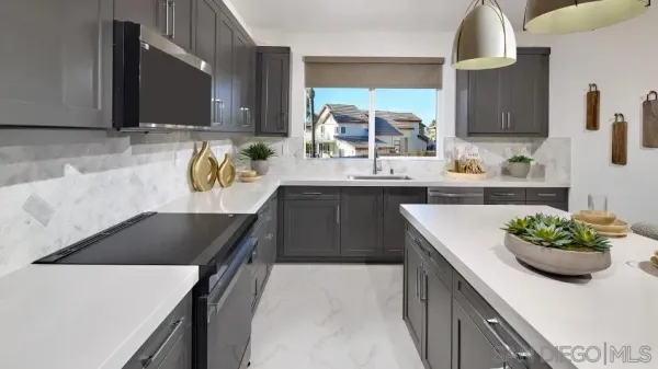a kitchen with a sink and a cabinets