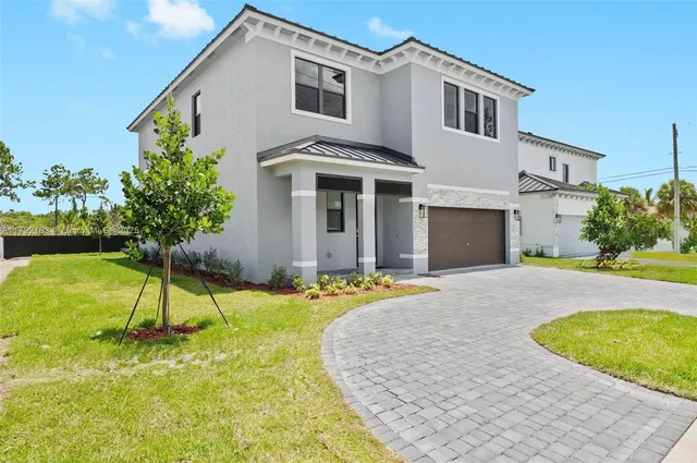 a house with a swimming pool